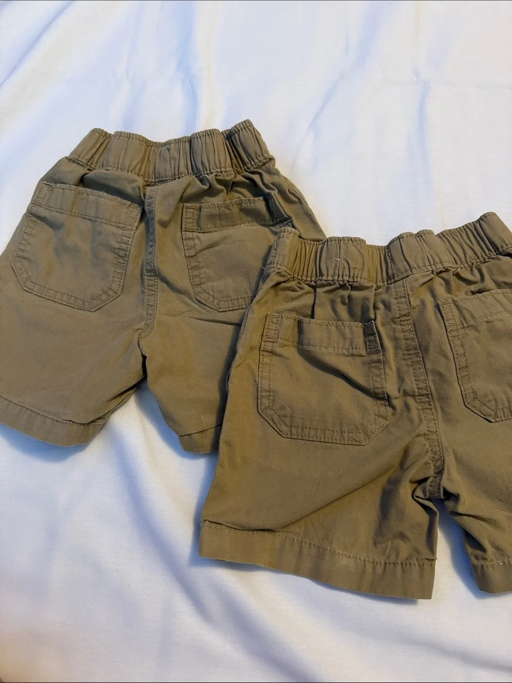 The Children's Place Olive-Tan Drawstring Pull-On Shorts Lot of Two
